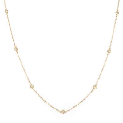 Joelle Collection Diamond Station Necklace 14K Gold 1/3 cttw