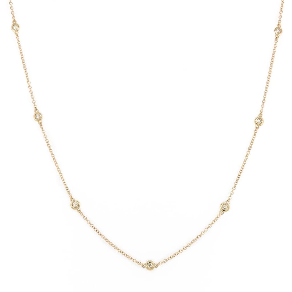 Joelle Collection Diamond Station Necklace 14K Gold 1/3 cttw