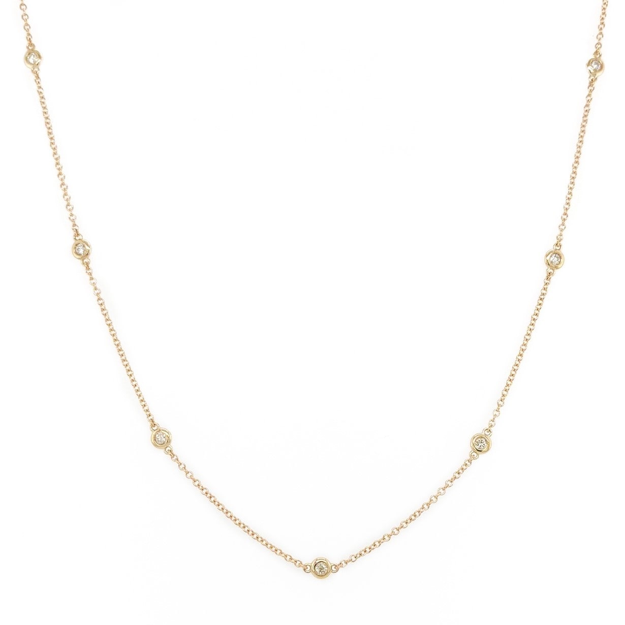Joelle Collection Diamond Station Necklace 14K Gold 1/3 cttw