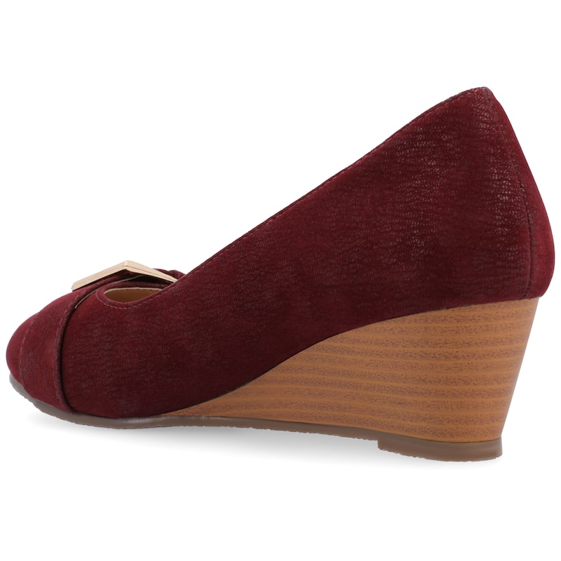 Journee Collection Women's Graysn Comfort Insole Slip On Round Toe Wedge