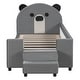 preview thumbnail 3 of 13, Twin Gray Upholstered Bed Daybed Frame with Bear Shaped Headboard, Hydraulic System & Breathable Mesh Fence for Boys Girls