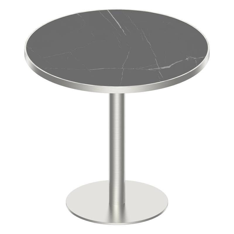 Square Modern Dinning Table 31.5 inches Bistro Table Tulip Table with Faux Marble top, Sturdy Metal Frame Diameter