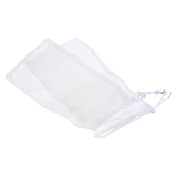 slide 2 of 5, Filter Media Bags 30x14.5cm 200 Mesh 3 Pack Mesh Bags with Drawstring - White