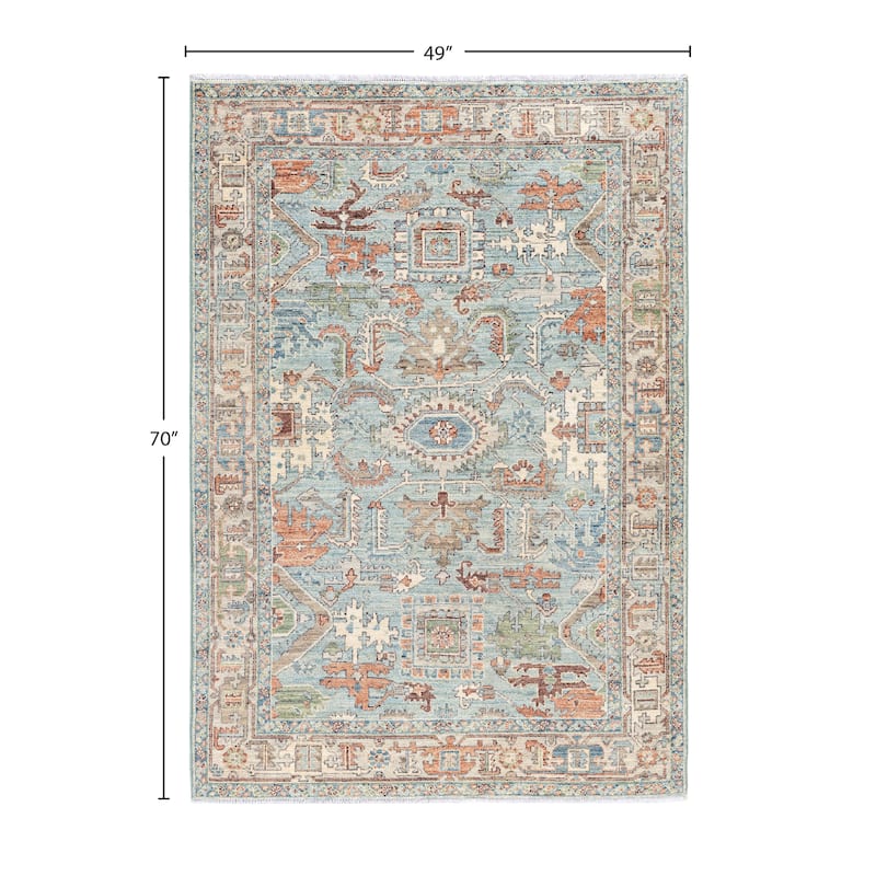 Serapi One-of-a-Kind Hand-Knotted Area Rug - Green - 4' 1" x 5' 10"