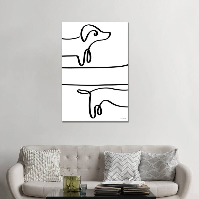 iCanvas "One Line Dachshund" by Seven Trees Design Canvas Print - 48x32x1.5