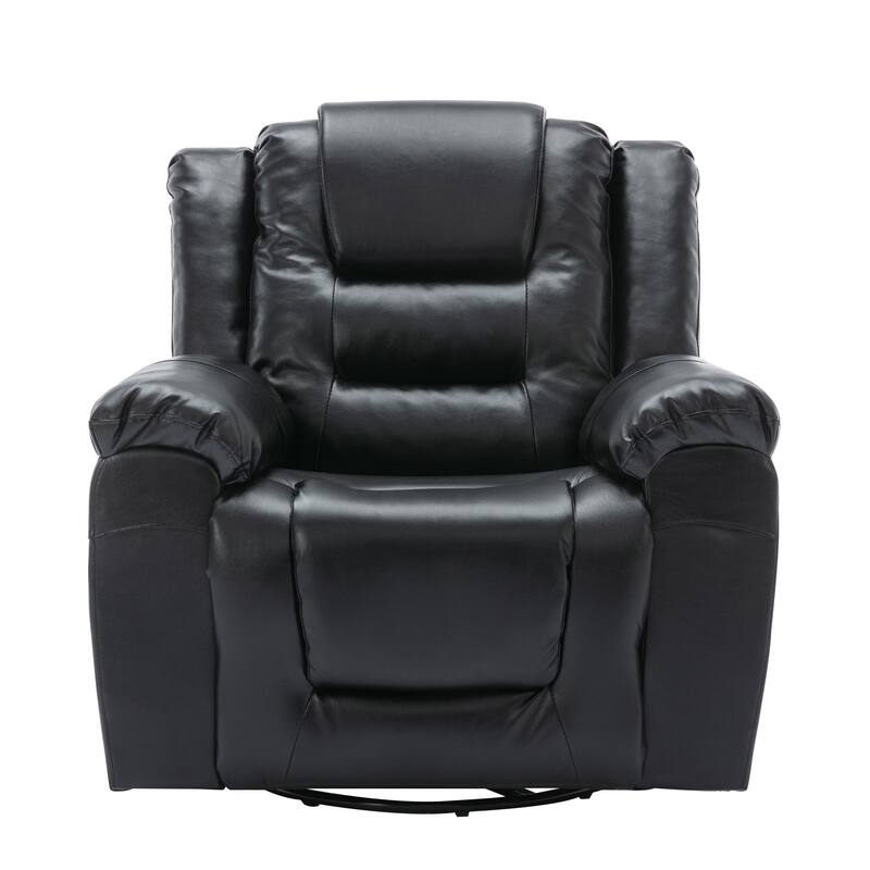 360° Swivel and Rocking Home Theater Recliner: Manual Recliner Chair with Wide Armrest