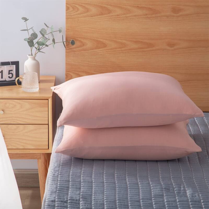 KASENTEX Soft Silky Zipper Cooling Pillow Case - Set of 2 Breathable Pillowcases for Hair and Skin