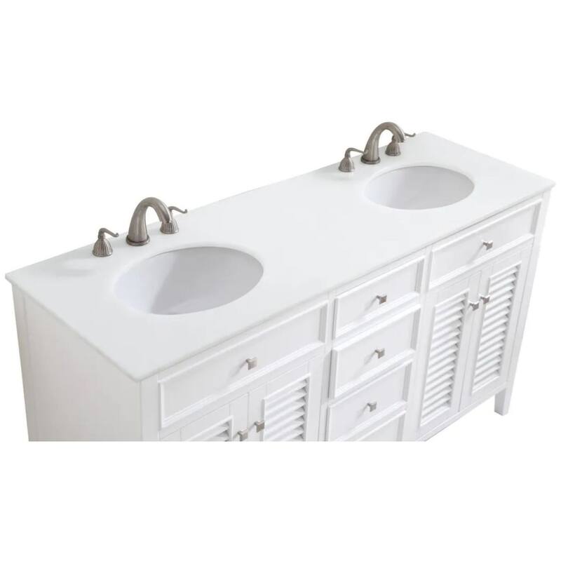 Elegant Lighting VF-1042-VW Cape Cod 60" Free Standing Double Basin