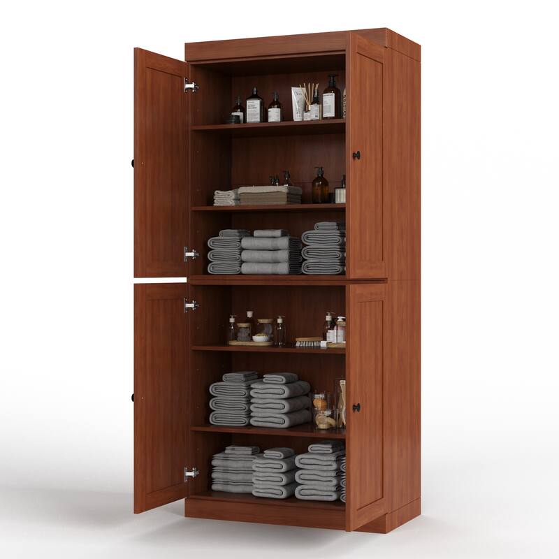 Palace Imports 100% Solid Wood 32" Bathroom Storage Cabinet with Shaker Doors and Adjustable Shelves