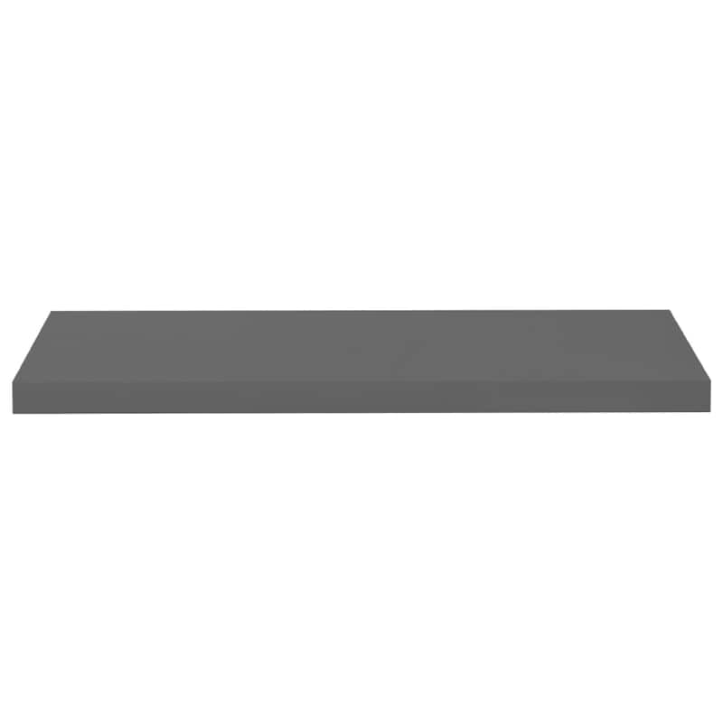 Zyno Wall Shelf Set of 2, Glossy Gray MDF Body, Modern Design 32 Inch