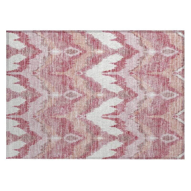 Machine Washable Indoor/ Outdoor Chantille Boho Ikat Rug