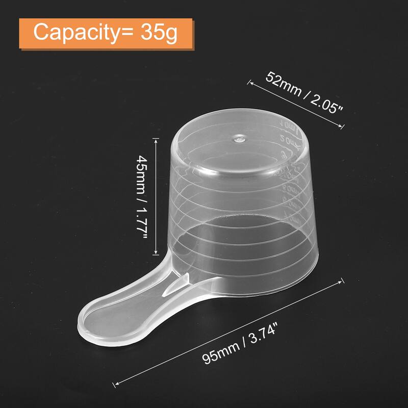 Plastic Measuring Spoons Powder Scoops Spoon Table Spoon,35g/70ml - Clear - 30Pcs