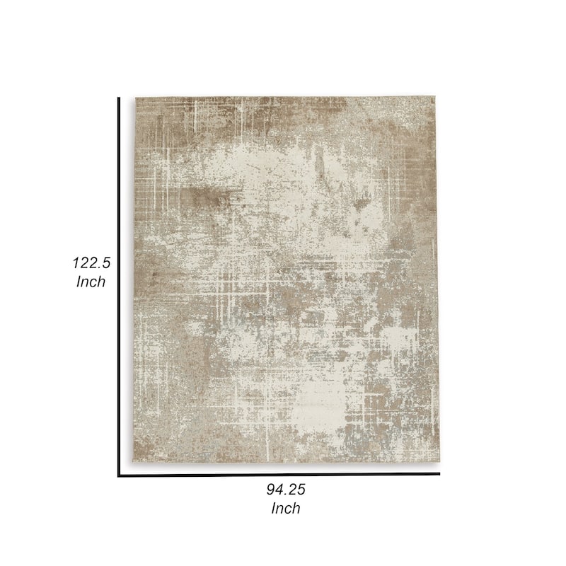 Lae 8 x 10 Large Area Rug, Machine Woven Abstract Art Design, Brown Gray - 8 x 10