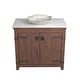 preview thumbnail 61 of 61, Lido 36" Freestanding Single Bathroom Vanity Set No Faucet Hole - Chestnut/Abalone