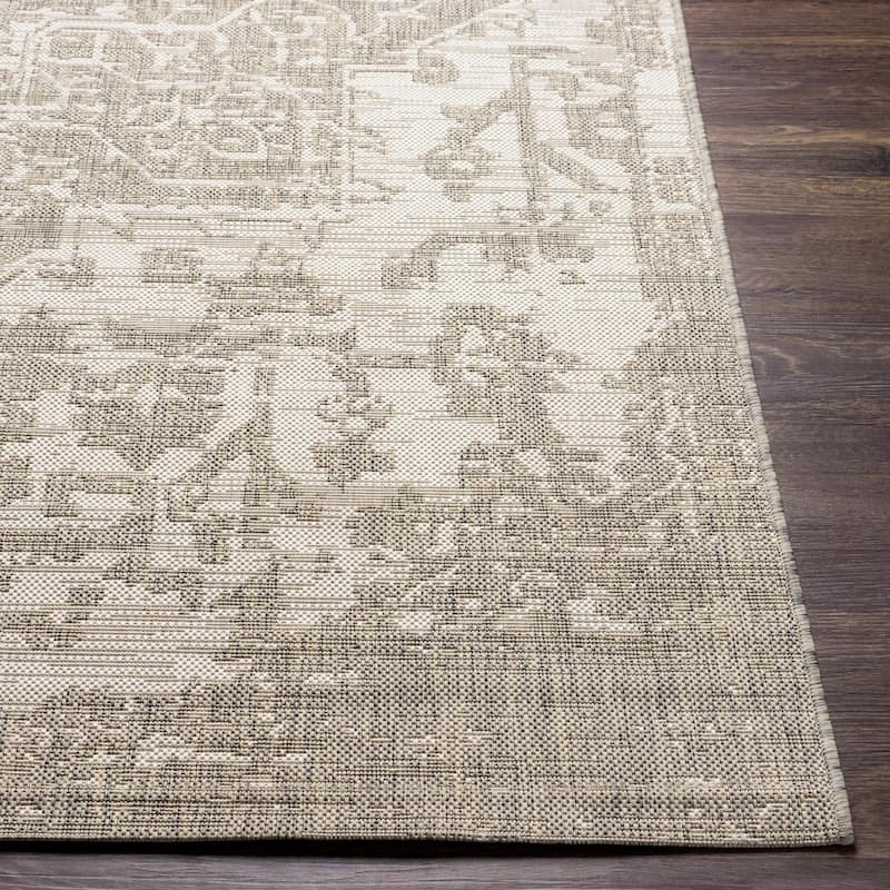 Livabliss Eagean Updated Traditional Medallion Indoor / OutdoorArea Rug