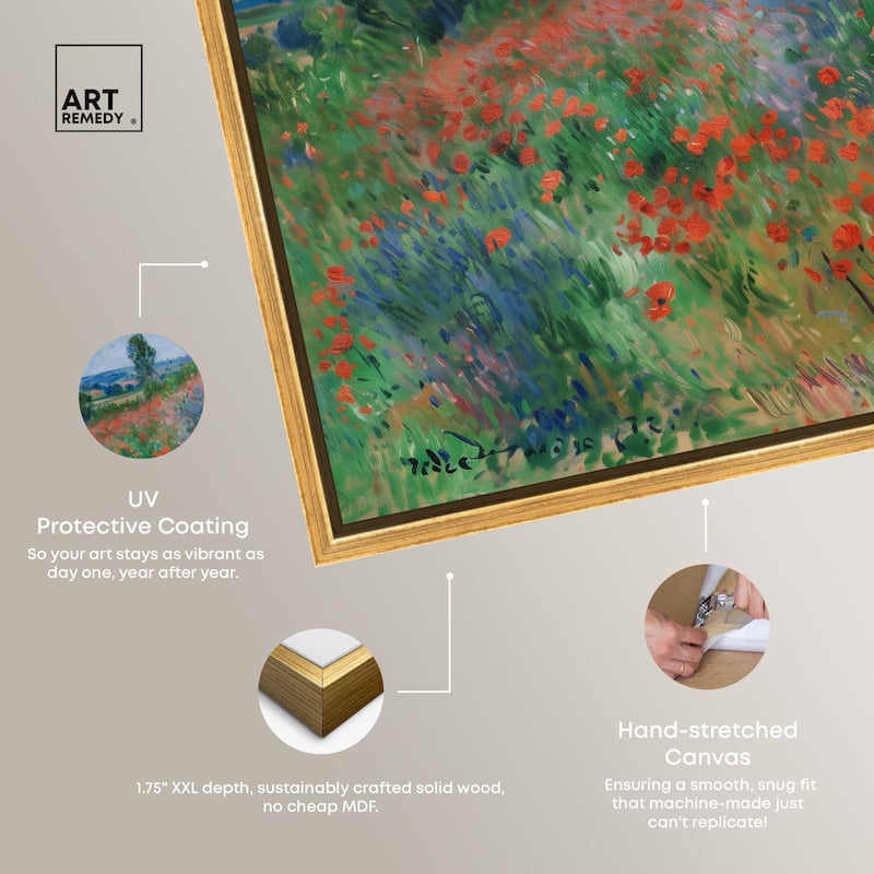 Blanket of Poppies II Canvas by Art Remedy