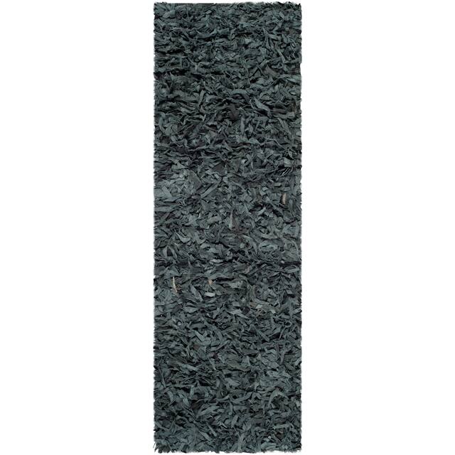 SAFAVIEH Handmade Leather Shag Carlijn Modern Decorative Rug