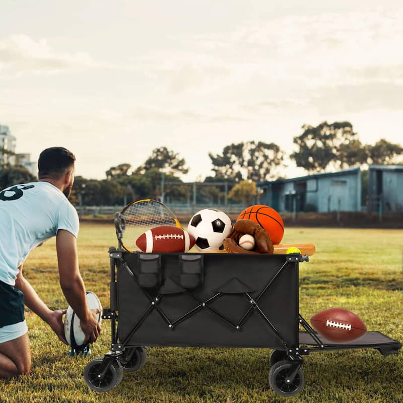 Heavy-Duty 480lbs Capacity Beach Wagon Cart with Large All-Terrain Wheels