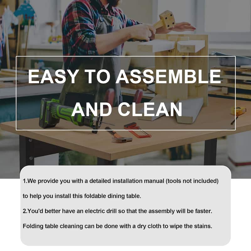 Anmytek 5 Pieces Folding Dining Table with 4 Stools Multi Functional Kitchen Island Desk