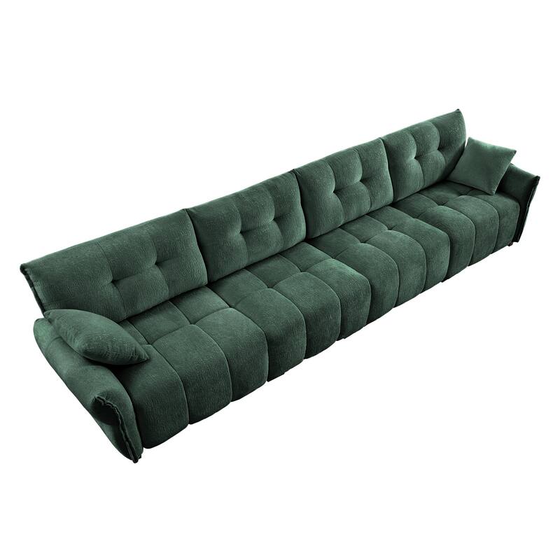 141.7" Chenille 5-Seat Sofa with Tufted Design & Sponge Cushions