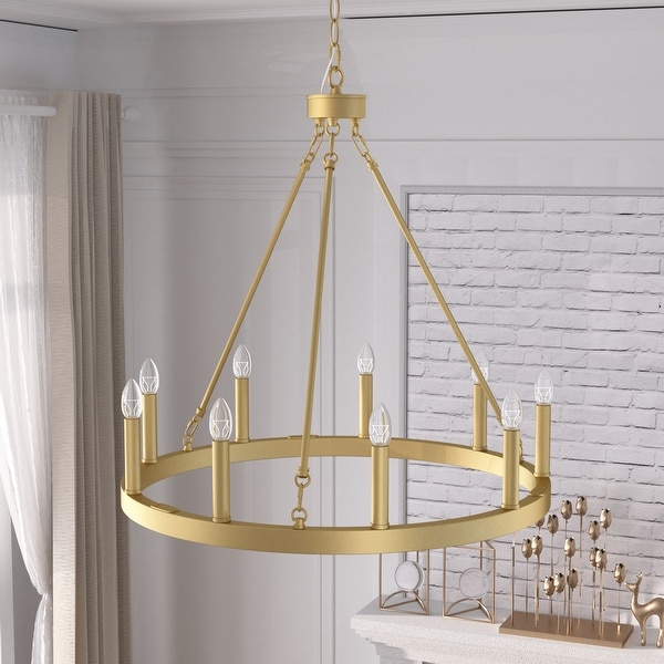 Antique brass wagon wheel chandelier hot sale