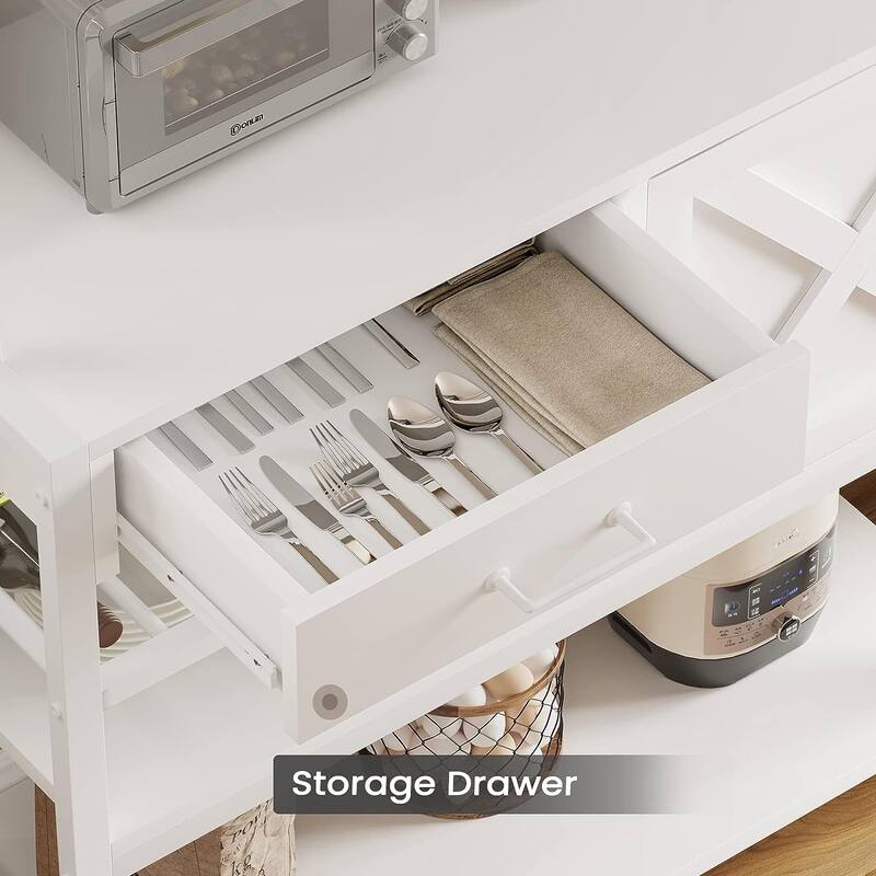 Baker's Rack Coffee Bar Cabinet Farmhouse Microwave Stand