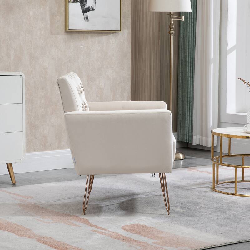 Modern Velvet Single Reading Chairs with Arm Set of 2
