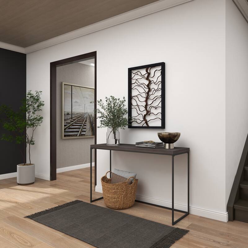 Black Wood Branch Tree Home Wall Decor with Black Frame