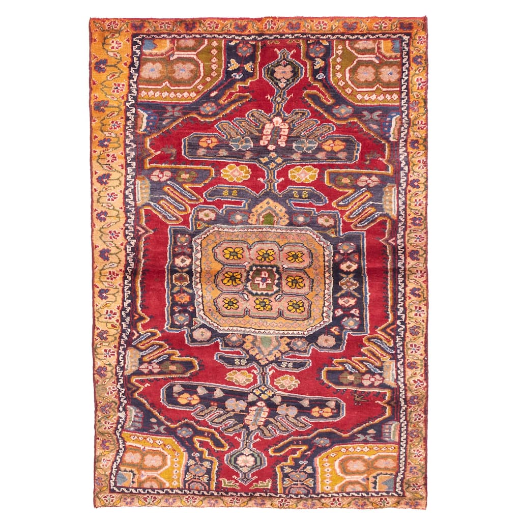 ECARPETGALLERY Hand-knotted Andelz Red Wool Rug - 3'5 x 6'0