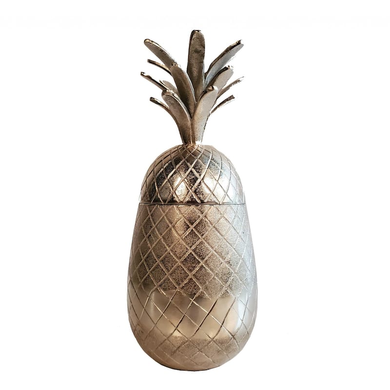 HomeRoots Pineapple Storage Aluminium Decor - 5.5' X '5.5' X '14