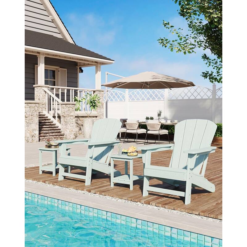 Folding Adirondack Chairs Set Of 1 HDPE Plastic Outdoor Chairs