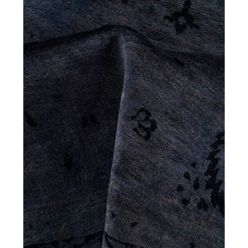 Overdyed One-of-a-Kind Hand-Knotted Area Rug - Gray - 12' 1" x 12' 2"