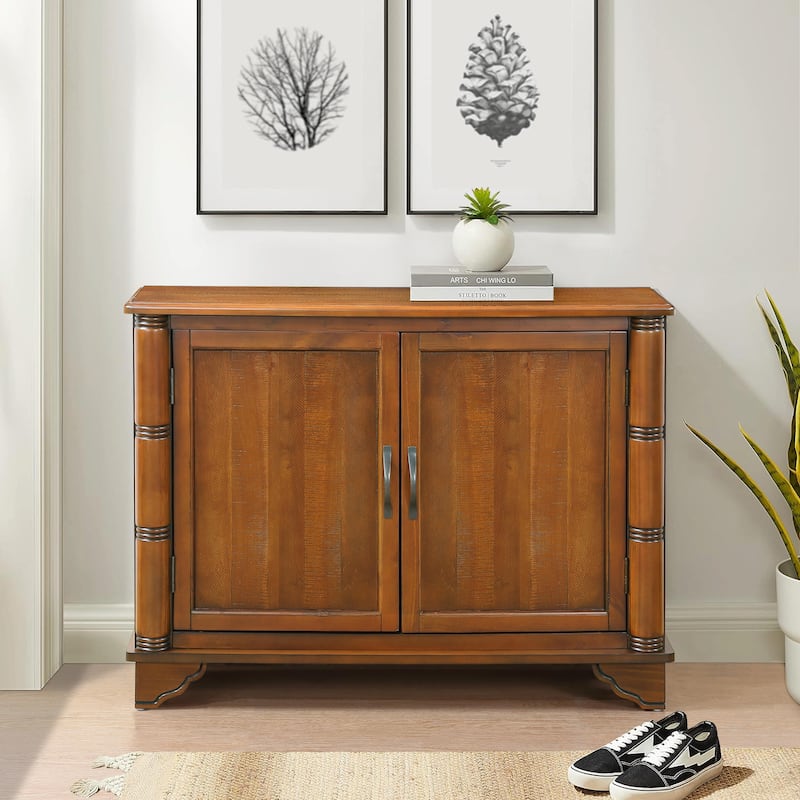 40" Retro Console Table with Adjustable Storage Shelf