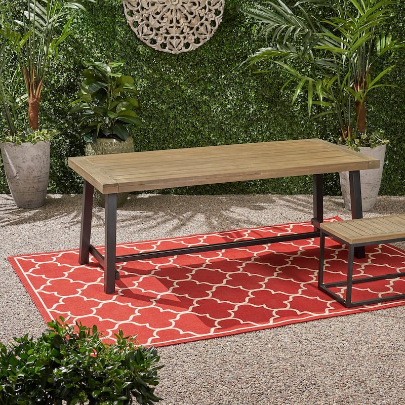 Carlisle Outdoor Wooden Dining Table by Christopher Knight Home - 79.00" L x 36.00" W x 30.00" H