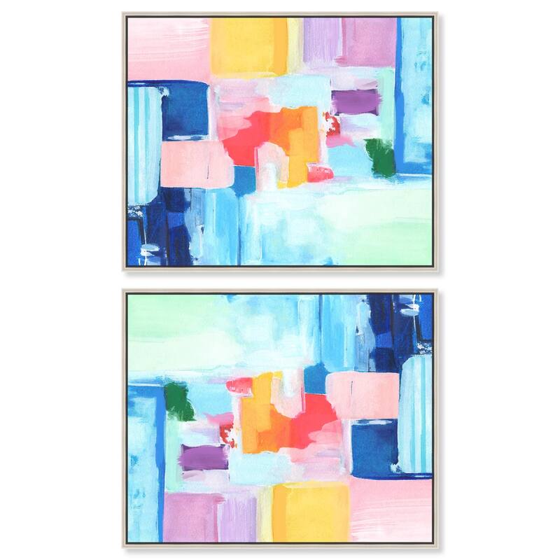 Navy Red Hustle Sneaker Canvas by Art Remedy - 30" x 20" - Black