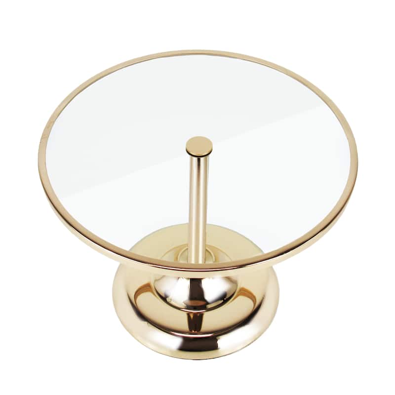 Gold Round Glass Top Cake Stand Dessert Display