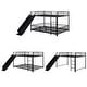 preview thumbnail 26 of 38, Unique Design Full over Full Size Metal Bunk Bed with Slide and Guardrails