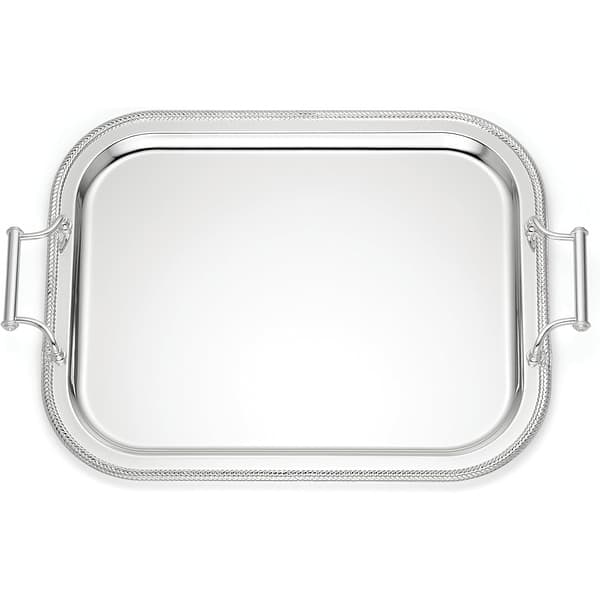 slide 2 of 4, Reed & Barton Rectangle Silverplate Tray with Handles, Metallic