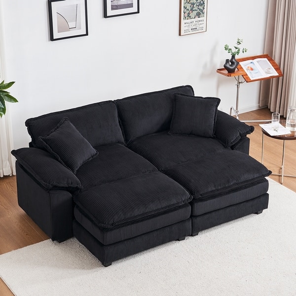 Deep Loveseat Weaxty Chaise Lounge Indoor, Upholstered Plush Sofa