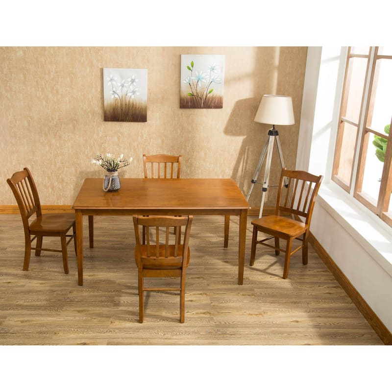 Boraam Shaker Collection Brown Wood Rustic Dining Table