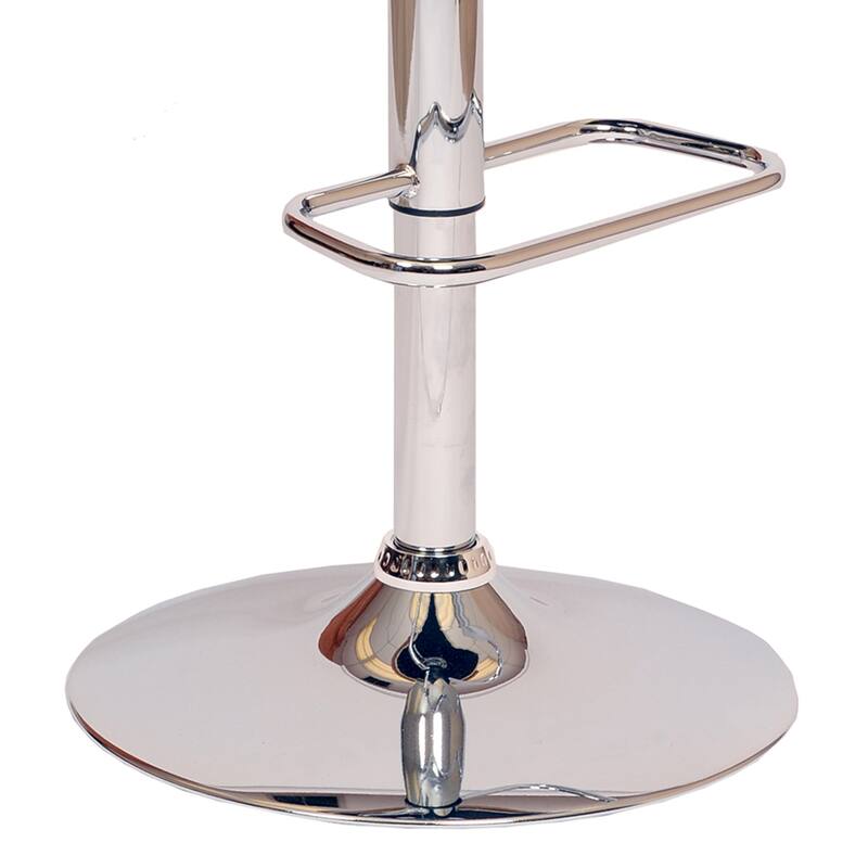 Open Wooden Back Faux Leather Barstool with Pedestal Base
