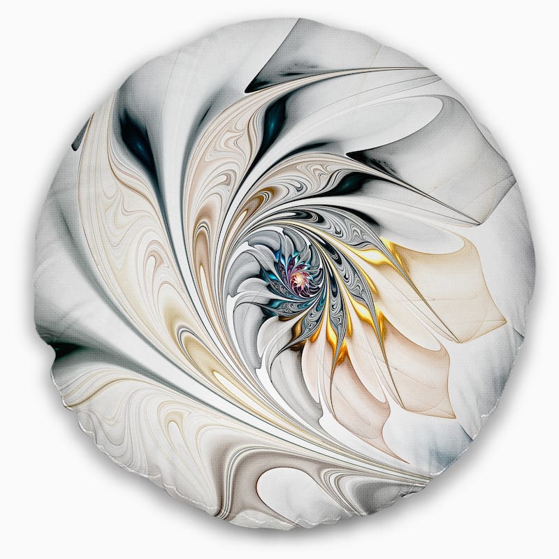 Designart Stained Glass Floral Modern Throw Pillow
