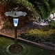 preview thumbnail 3 of 1, Solar Gold Birdbath with Birds and LED Light