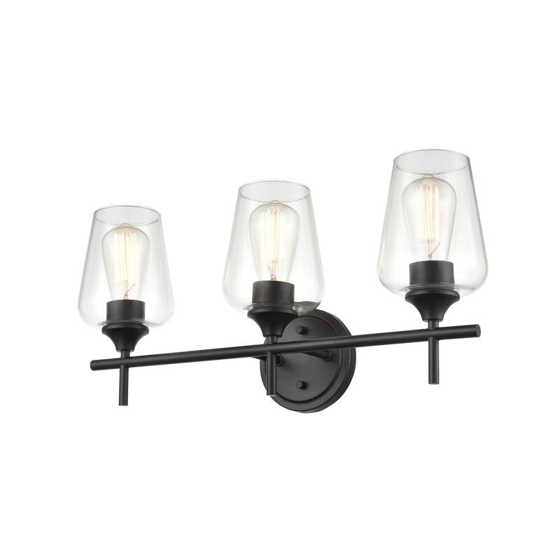 Millennium Lighting Ashford Metal Bathroom 3 Light Vanity Fixture in Multiple Finishes - Matte Black