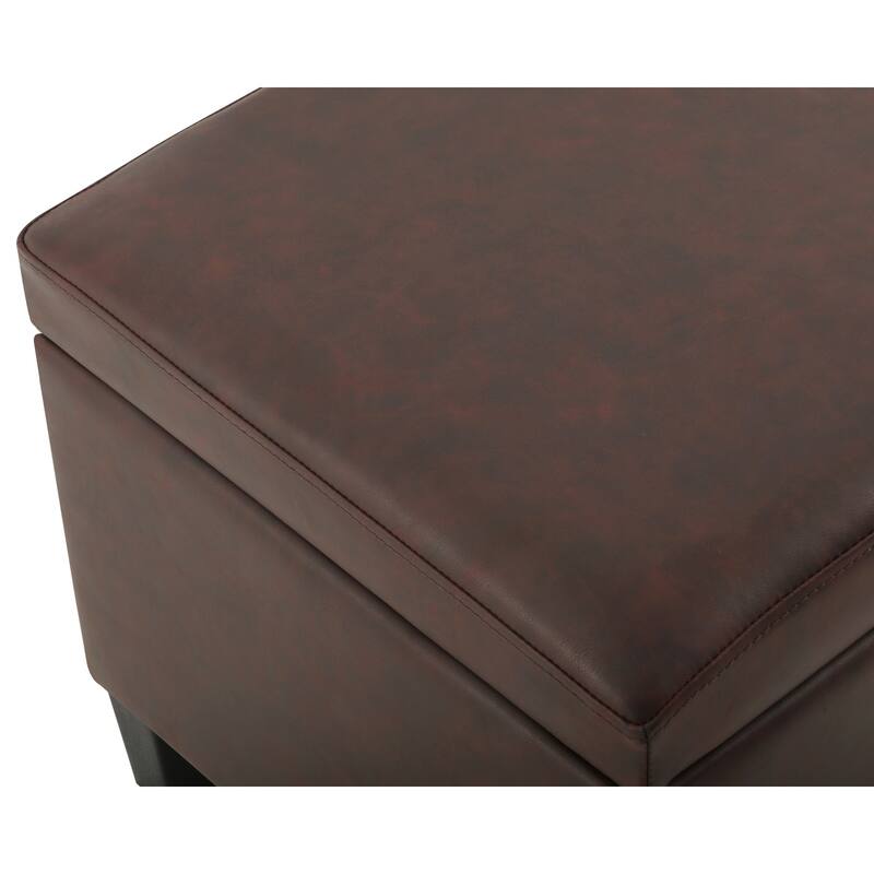 Adeco Velvet Storage Ottoman Bench Rectangular Footstool Lift Top