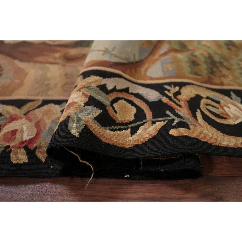 Hand Woven Oriental 100% Wool Carpet Traditional Pictorial Beige & Ivories Tapestries Area Rug - 5' 11'' X 4' 9''