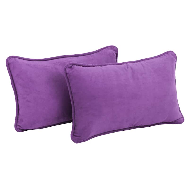 20-inch by 12-inch Microsuede Lumbar Throw Pillows (Set of 2) - Ultraviolet