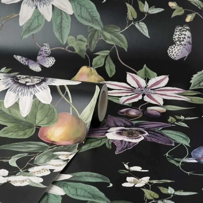 Fine Decor Sierra Black Floral Wallpaper