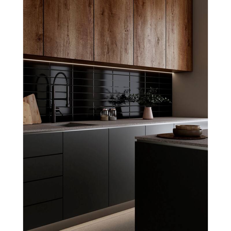 Facet 3 in. x 12 in. Glazed Ceramic Subway Wall Tile