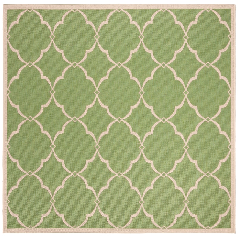 SAFAVIEH Linden Gaye Indoor/ Outdoor Waterproof Patio Backyard Rug. - 6'7" Square - Olive/Cream